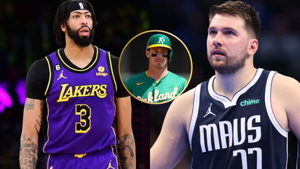 Athletics star Brent Rooker drops 5-word reaction to BLOCKBUSTER trade of Luka Doncic and Anthony Davis