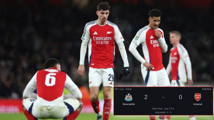 “Trophy-less loading” – Fans laugh at Arsenal as Gunners crash out of EFL Cup against Newcastle United