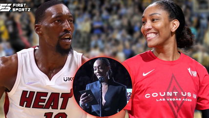 A’Ja Wilson ‘hard-launches’ NBA boyfriend Bam Adebayo with matching suits at jersey retirement