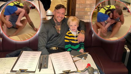 (Video) Conor McGregor spotted spending wholesome time grappling with son on new year’s eve