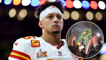 (Video) Stupidity? Eagles fans set a Patrick Mahomes Kermit puppet on fire while celebrating their Super Bowl win