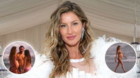 Gisele Bundchen flaunts her baby bump in bikini as ex-husband sweats it out in commentary booth