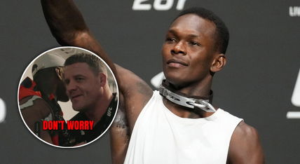 (Video) Israel Adesanya buries hatchet with veteran referee after controversial call