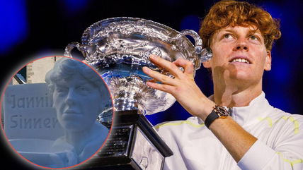 (In pictures) Jannik Sinner gets a snow sculpture in Italy after winning the Australian Open