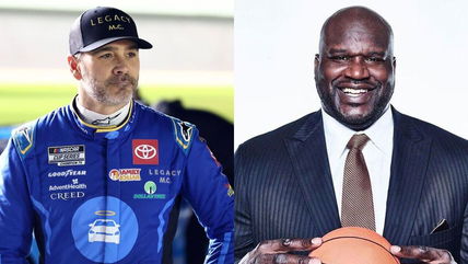 Jimmie Johnson boldly challenges Shaquille O’Neal for a free throw competition after back and forth of 2025 Daytona 500