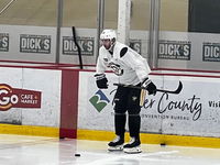 Pettersson Works Out on Ice Before Penguins’ Practice