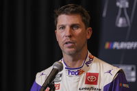 Denny Hamlin isn’t offering much about 23XI Racing not reaching a charter deal with NASCAR