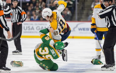 Minnesota Wild vs Nashville Predators Started with Back-to-Back Fights