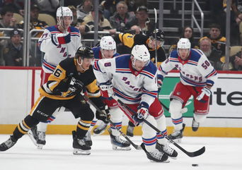 Rangers badly outplayed, find way to defeat inept Penguins 5-3, gain ground in playoff race