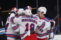 Rangers score 3 times in 3rd period for stirring 5-3 comeback win against Utah to close road trip