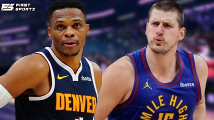 “LeBron’s fault still?” – Russell Westbrook misses open layup from Nikola Jokic pass leaving fans upset