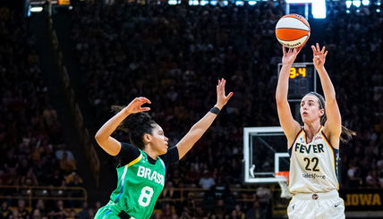 Watch: Caitlin Clark Wows Crowd with a Vintage Three From Beyond the Logo as Indiana Demolishes Brazilian Team