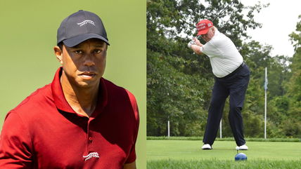 (Video) Tiger Woods and Donald Trump tees up on golf course ahead of Super Bowl LIX