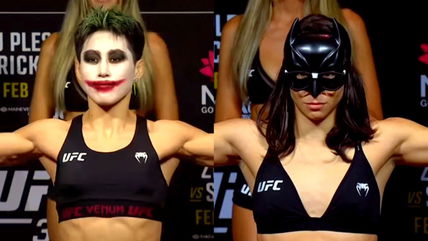 (Video) Joker Wang Cong meets her Batman on the scales in ‘Fighting Nerd’ at viral UFC 312 faceoffs