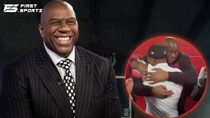 (Video) Billionaire owner Magic Johnson bear hugs Commanders players for first playoffs win in two decades