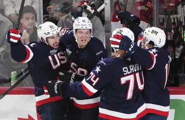 Trump rallies USA hockey team before championship rematch against Canada