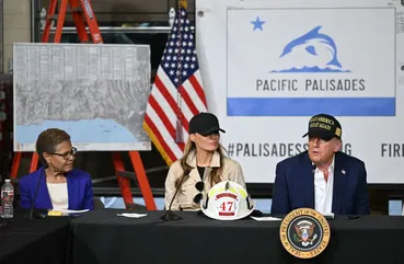 Trump brings the heat at roundtable on California fire aid