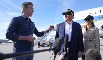 Newsom greets Trump in Los Angeles with wildfire aid in limbo