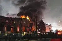 Massive explosion after plane crashes in Philadelphia