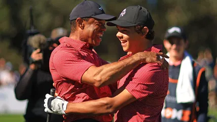 Tiger Woods celebrates 15-year-old son Charlie’s first tournament hole-in-one