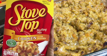 He’s Showing You How To Upgrade Your Basic Boxed Stuffing Into Something Special