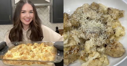 Her Mom Came Up With This Healthy Take On A Chicken Alfredo Bake