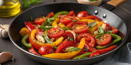 Sautéed Peppers with Tomatoes