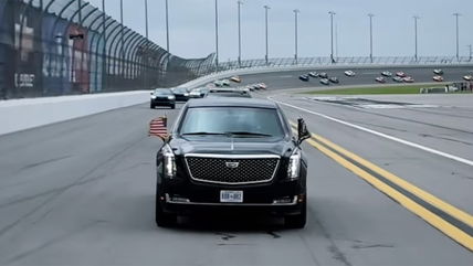 See It: President Trump’s ‘Beast’ Laps Daytona