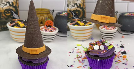 These Halloween Cupcakes Topped With Witch Hats Deliver A Spooky Sprinkle Surprise